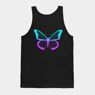 Purple Blue Butterfly Lines Tank Top